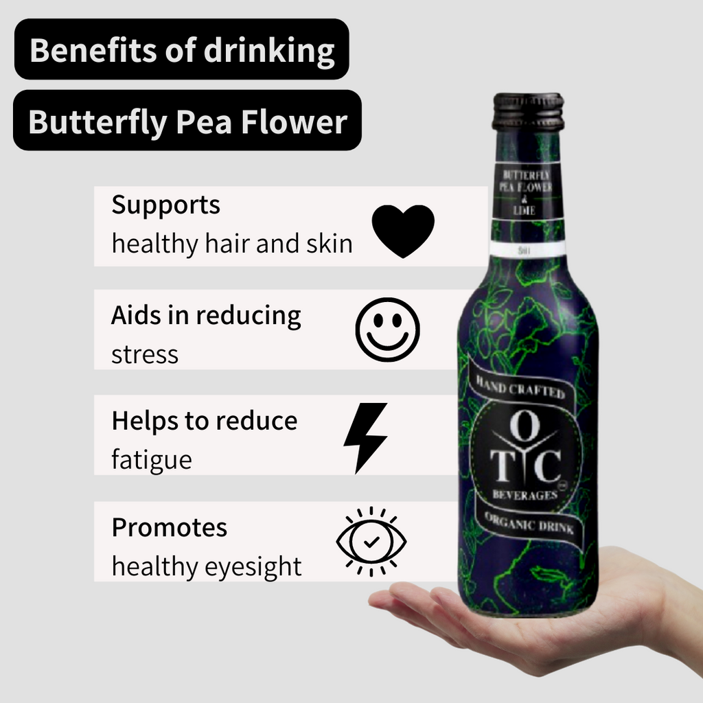 Lime Juice & Butterfly Pea Flower (still & sparkling)